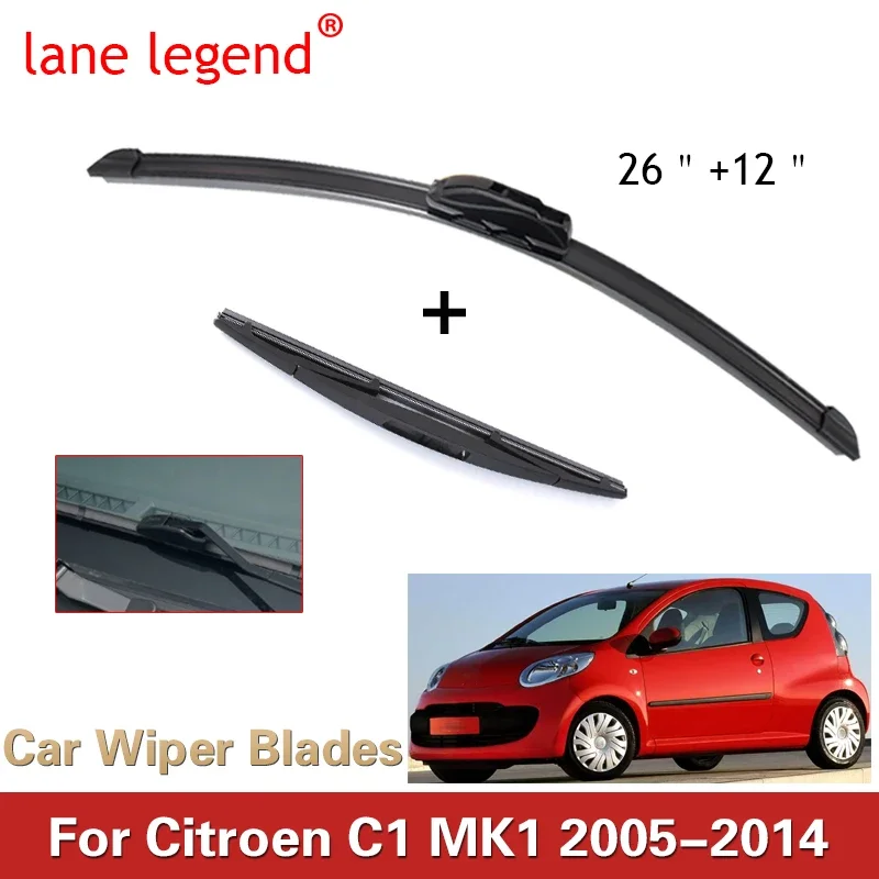 Car Windshield Wiper Blades For Toyota Aygo Peugeot 107 2005 2006 2007 2008 2009 2010 Front Rear Window For Citroen C1 MK1