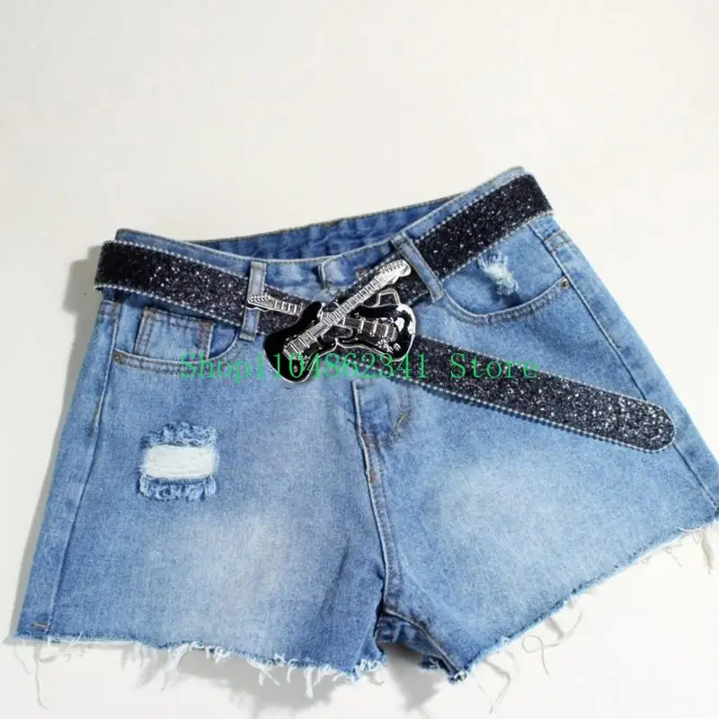 5ASD عتيقة حزام الإبزيم استبدال مزدوج حزام الغيتار الدعائم المعدنية الدعائم