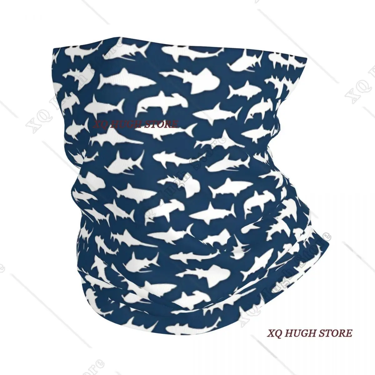 

Акулы на синей бандане с принтом, милые мультяшные Балаклавы, шарф, многофункциональный головной убор для рыбалки, мужчины, женщины, взрослые