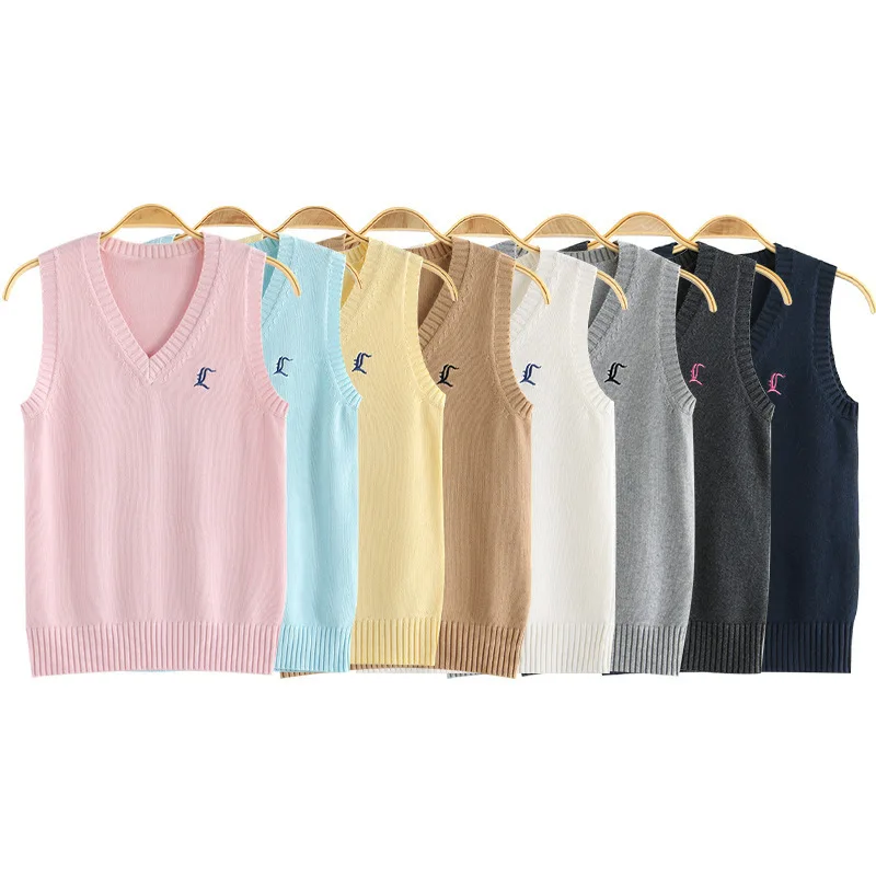 Gilet JK alla moda e confortevole, originale, autentico, giapponese, maglione lavorato a maglia, canottiera, cardigan, uniformi scolastiche da donna