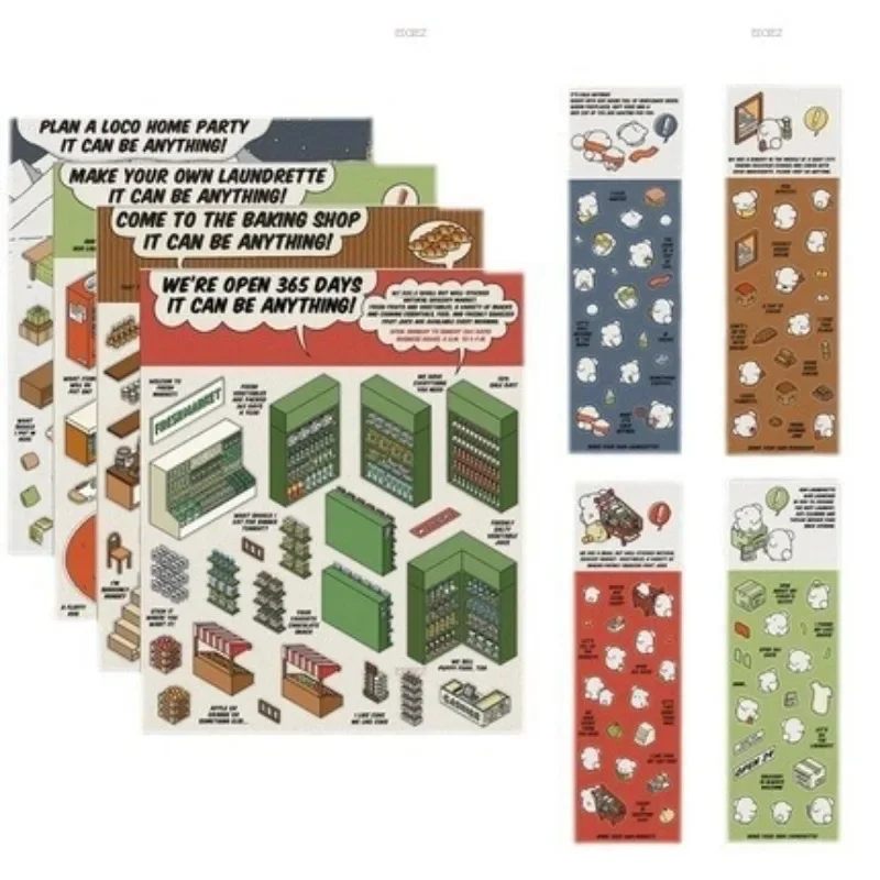 Miniature Scenes Without Cutting Scene Making Manual Account Stickers Visual 3D Stacking Three-dimensional Cabin Manual Account