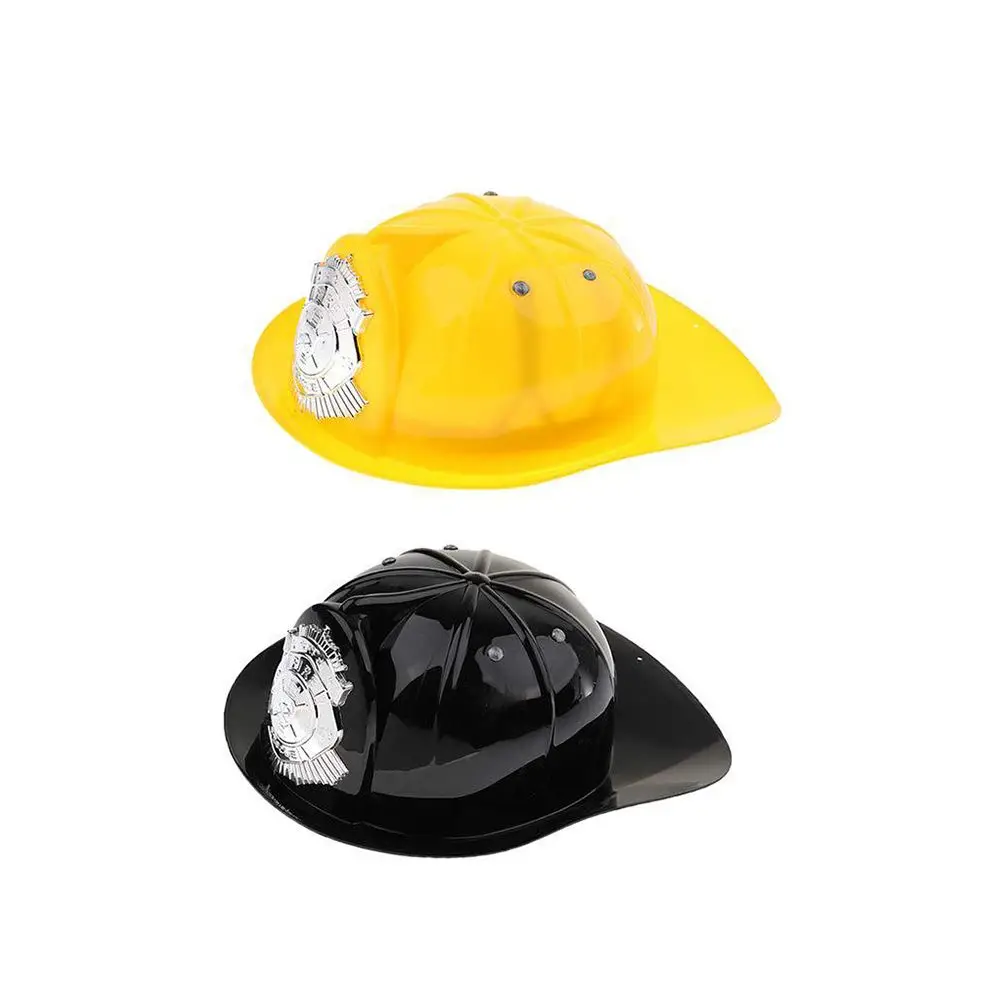Fire Hat Props Play for Children Safety Kid Hats Childs Fireman Plastic Black Firefighter