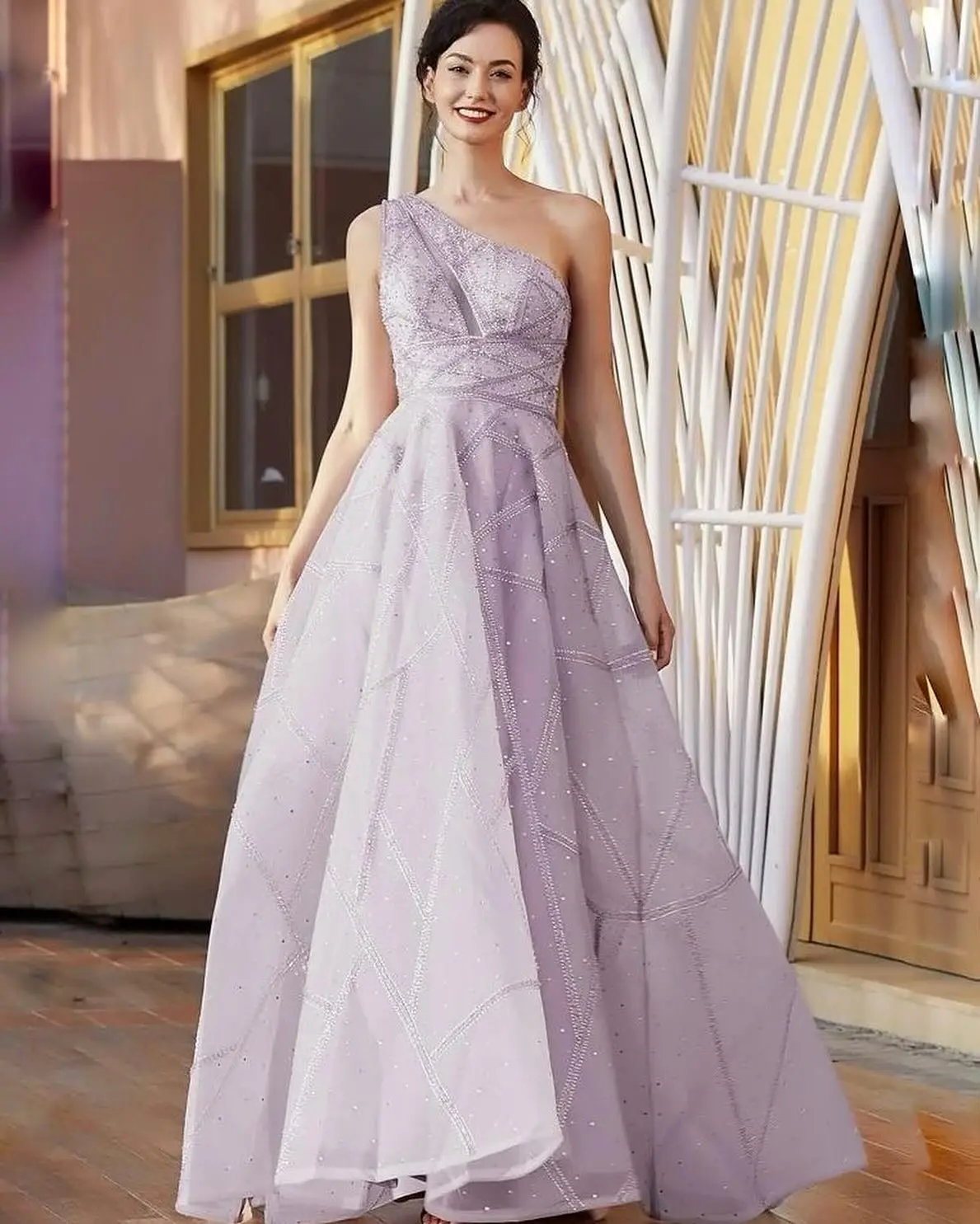 Customized Fashion Sequined Strapless Floor Length A-Line Satin Evening Dress Temperament Sweep Train Sleeveless платье вечернее