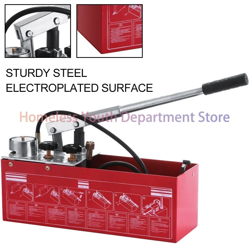 Hydraulic Manual Pressure Test Pump Hydrostatic Water Pressure Tester Bar  Tank for Pipeline Heating Irrigation