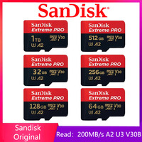 SanDisk Extreme PRO Micro SD 32GB 64GB 128G 256G 512GB 1TB UHS-I V30 Memory Card TF Card 200MB/s C10 U3 4K for Camera Steam Deck