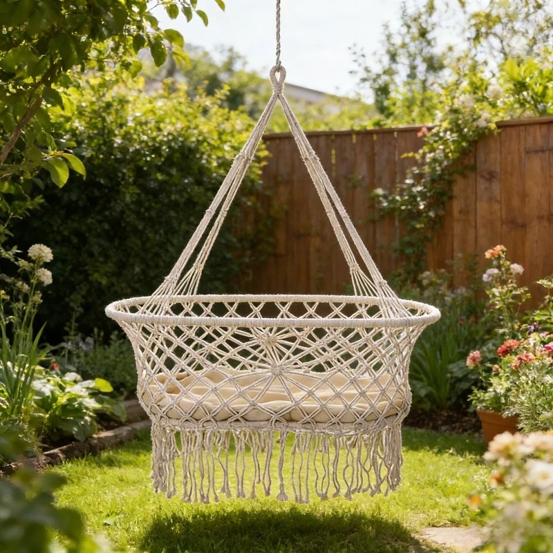 

Hand-woven Outdoor Bed Swing Hammock Comfortable Home Leisure Hammocks Chairs Outdoor Universal Hanging Baskets for Gardens
