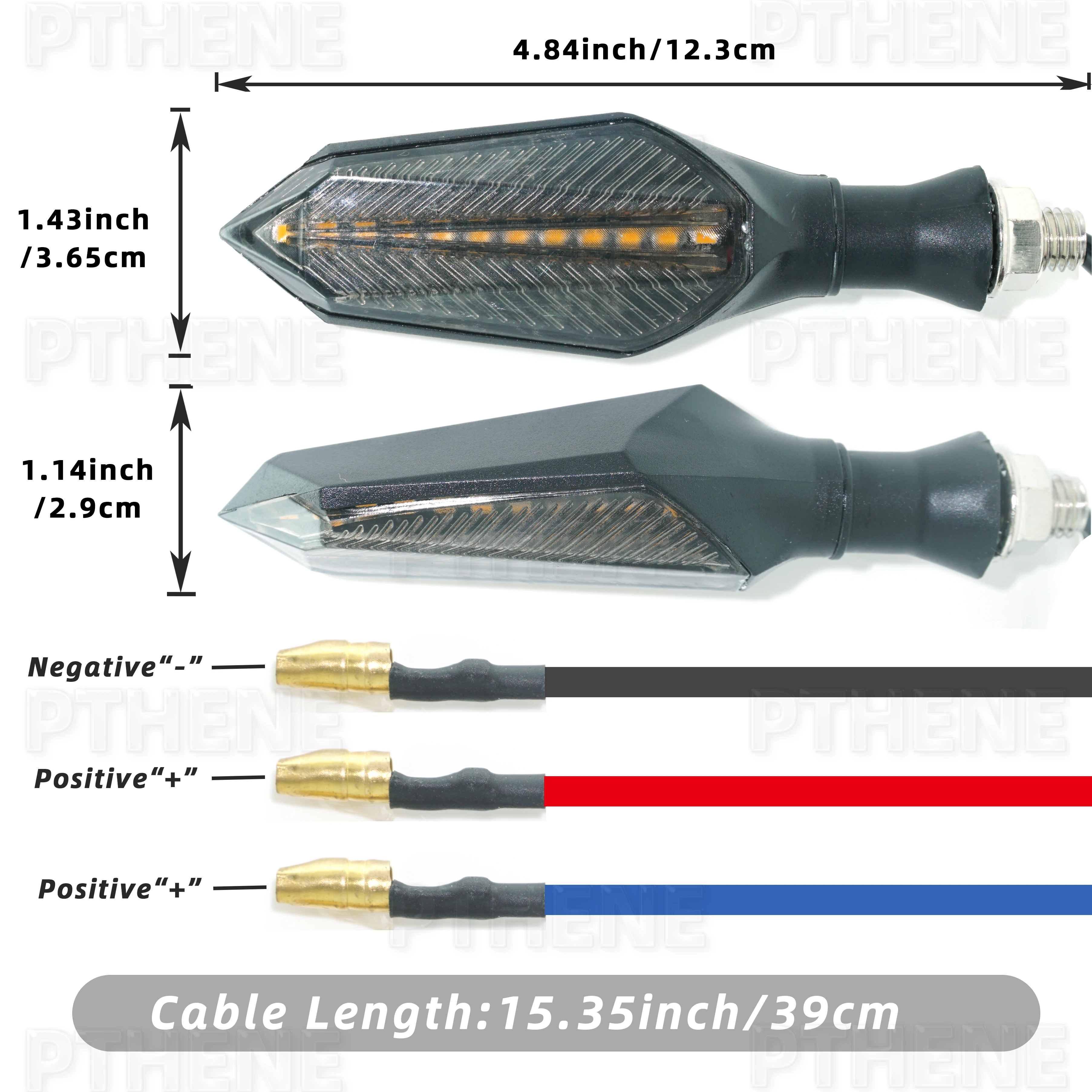 Pthene-전기 스쿠터, 12V/32V/48V/52V/60V, 오토바이, 모토, 전자 자전거용 LED 방향 지시등, 깜박임 표시기 액세서리