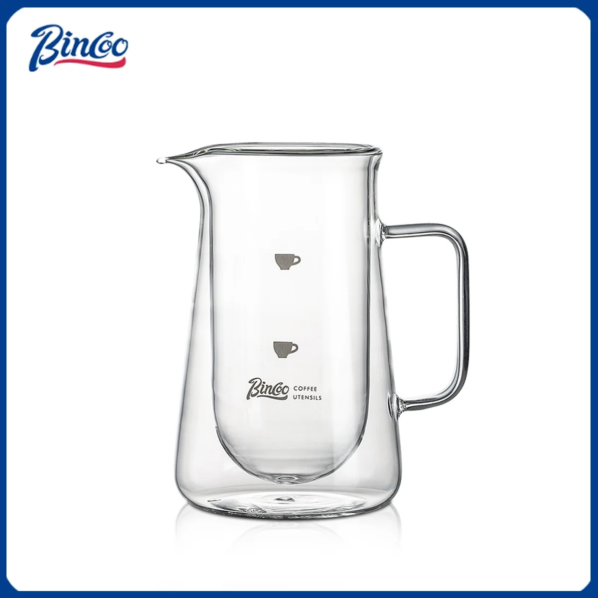 

Bincoo Double Layer Glass Hanging Ear Coffee Sharing Pot with Handle American Hand Brewed Coffee Pot Household Coffee Pots 400ml