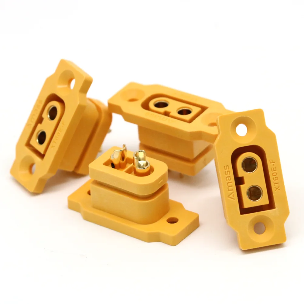 5 Pieces Amass XT60E-F XT60 XT 60 DC500V 30A-60A Female Plug Gold/Brass Ni Plated Connector Power Battery Connecting Adapter