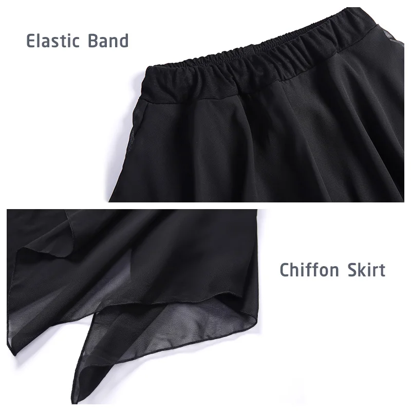 여성용 발레 스커트 타이츠, 요가, 라틴, 현대 무용 연습복용 스커트가 부착된 타이트 댄스 팬츠