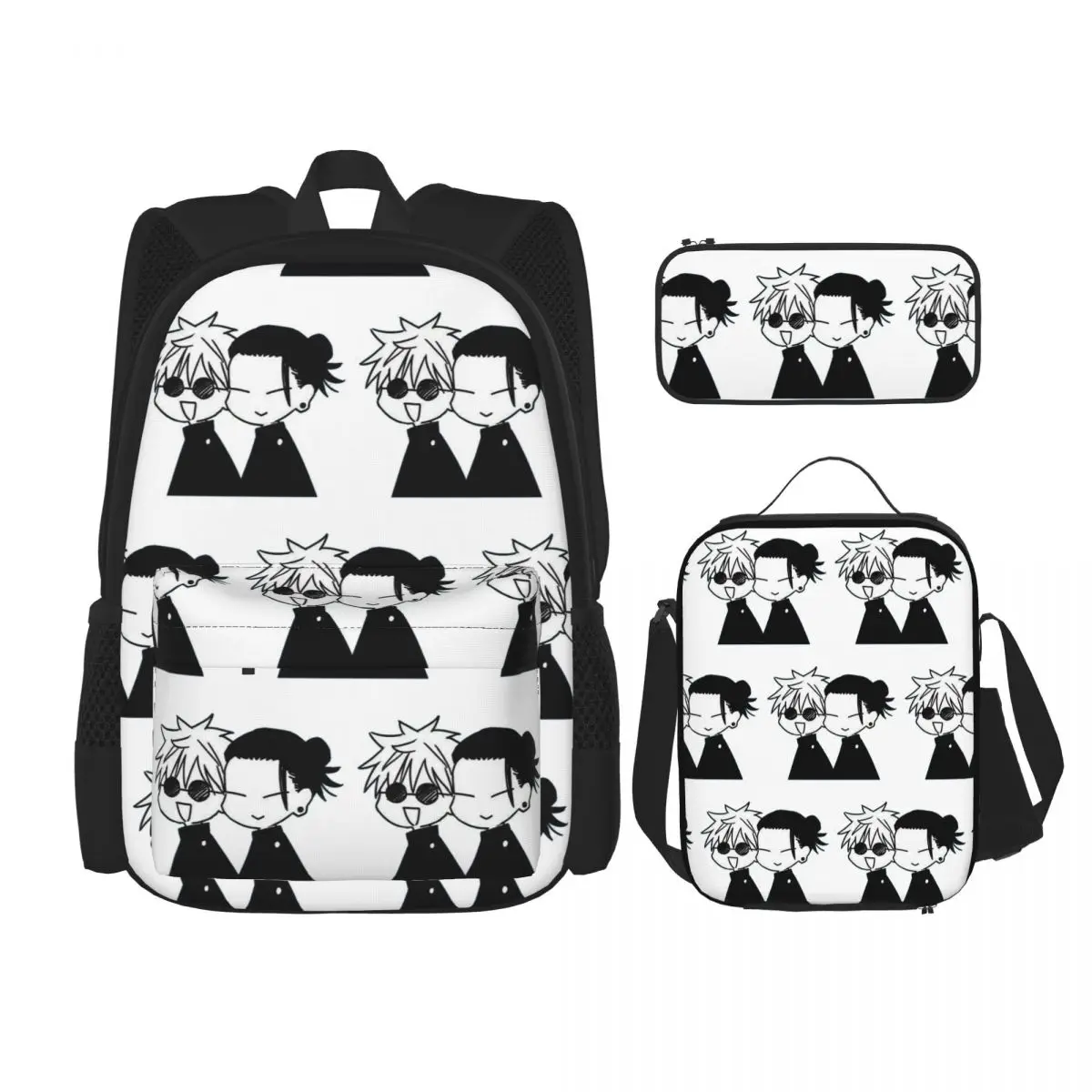 Gojo Satoru And Geto Suguru Backpacks Students Bookbag School Bags Rucksack Lunch Bag Pen Bag Three-Piece Set