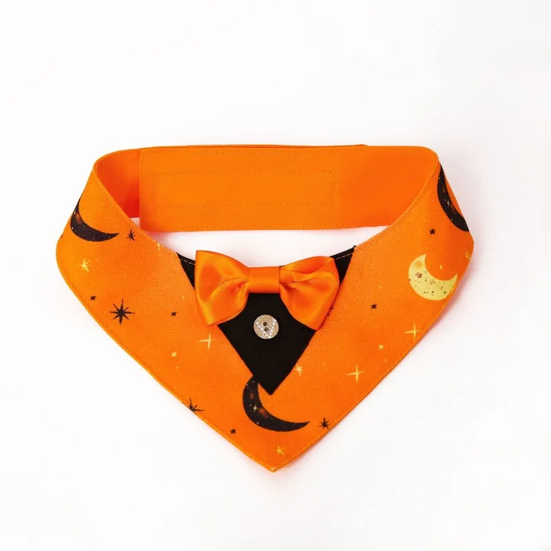 

Halloween Pet Suit Triangle Scarf Bow Drool Towel Pet Collar Dog Clothing