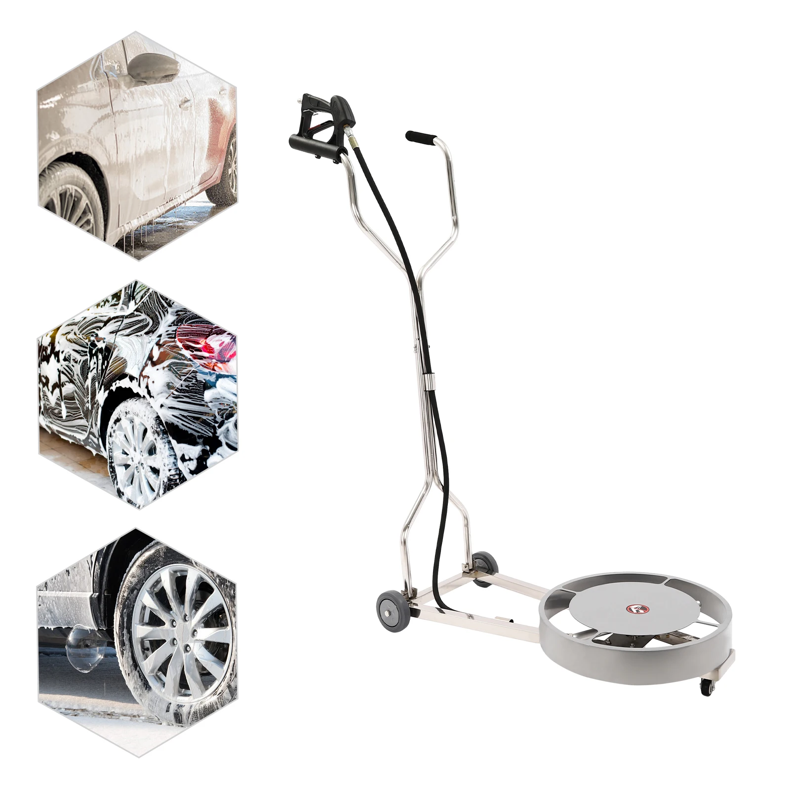 

Bymaocar 20" Pressure Washer Surface Cleaner with 4 Wheels, Dual Handle Surface Cleaner for Concrete, Patio, Sidewalk, Deck