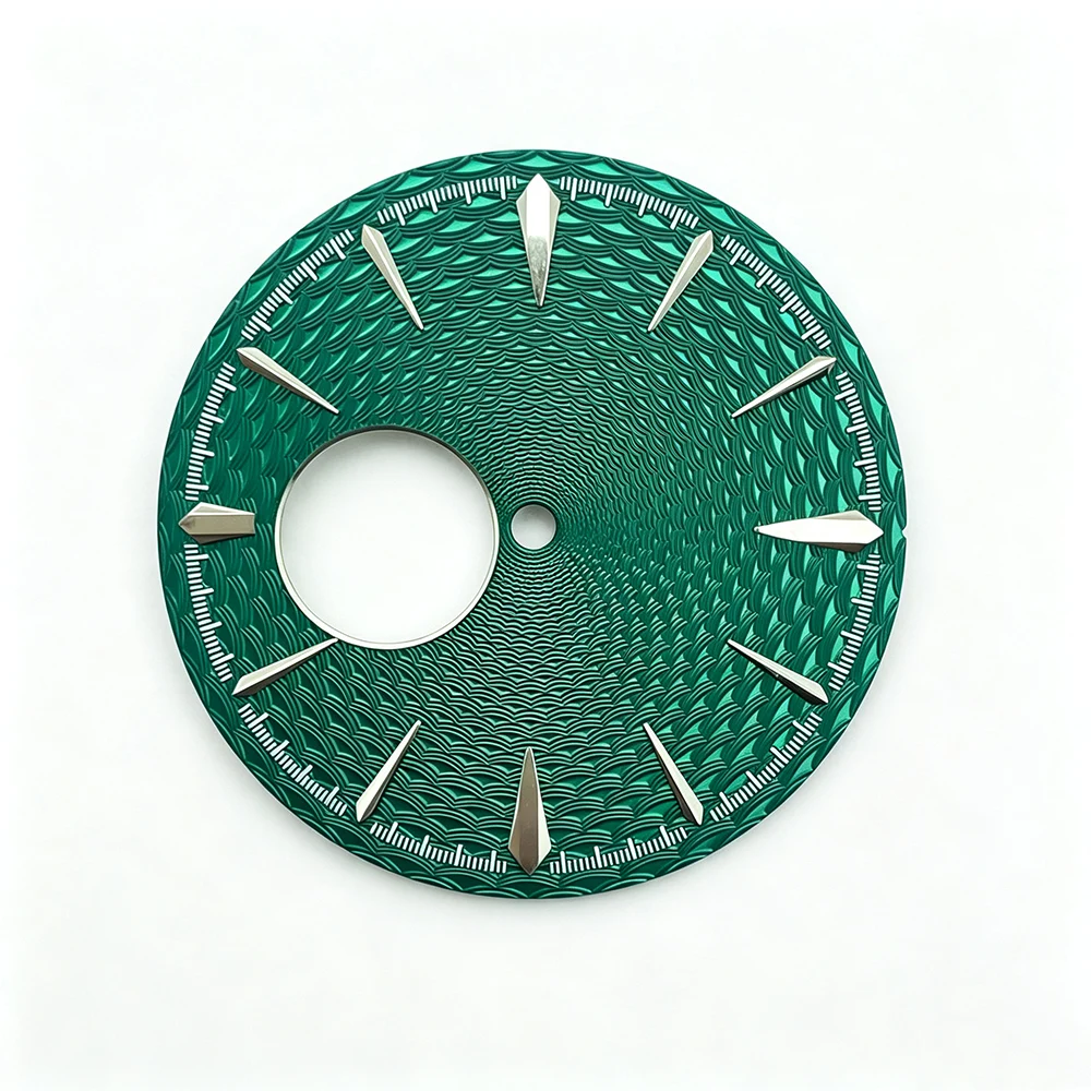New Style 35mm NH38 Dial Radiant Texture Cocktail Watch Dial Suitable for NH35/36/38 Movement Silver Rose Gold Claw Markers Mod