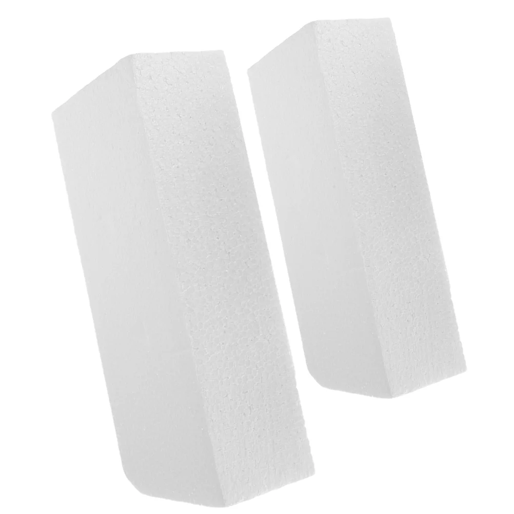 2 Pcs Rectangular Foam Block White Square Blocks Wedding Foams Crafts Flowers Arrangement Handmade Painting DIY for Floral