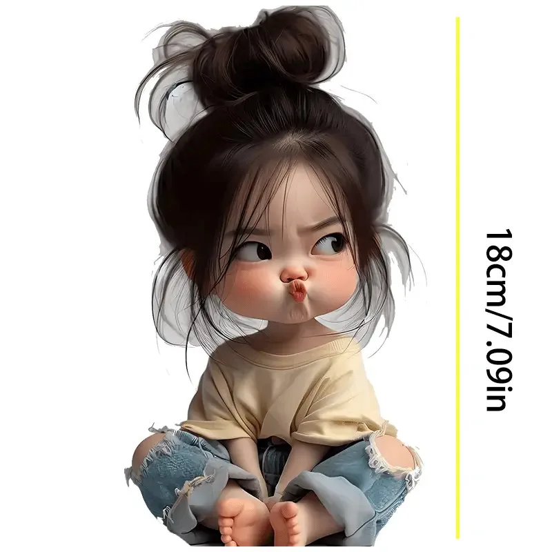 1pc Cute Sassy Girl Vinyl Sticker, Waterproof Removable Decal for Car, Laptop, Water Bottle, Truck, Phone, Motorcycle & Wall