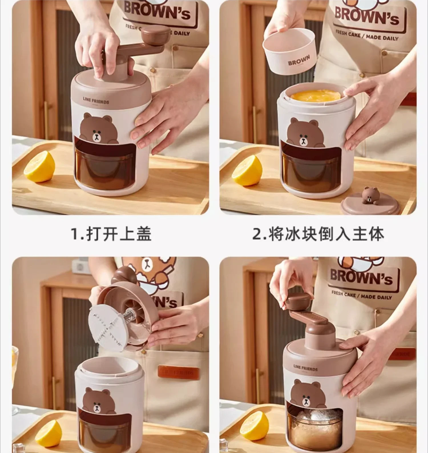 Macchina per il ghiaccio tritato manuale per uso domestico piccola macchina per il ghiaccio di granine per bancarelle macchina per la rasatura del ghiaccio a manovella