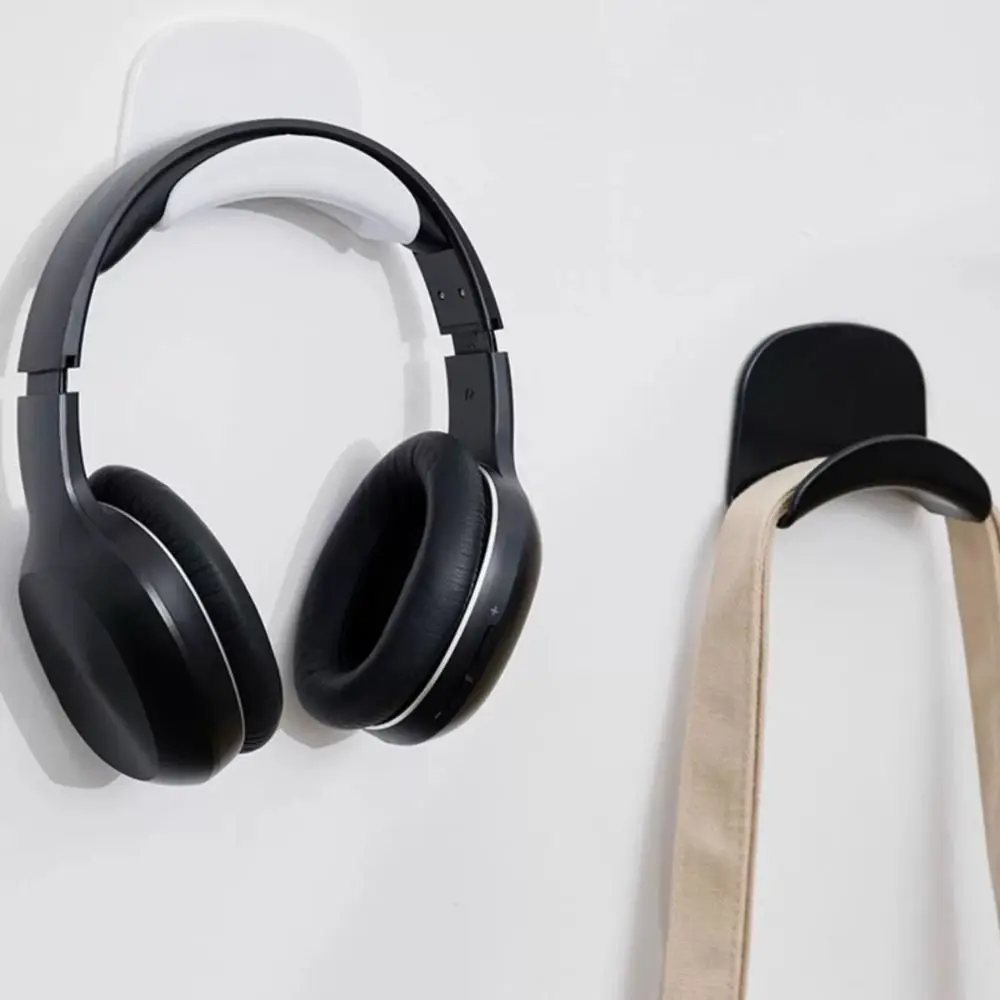 

Head-mounted Headphone Headphone Bracket Storage Hook Earphone Controller Headphone Stand Plastic Punch-free Headset Holder