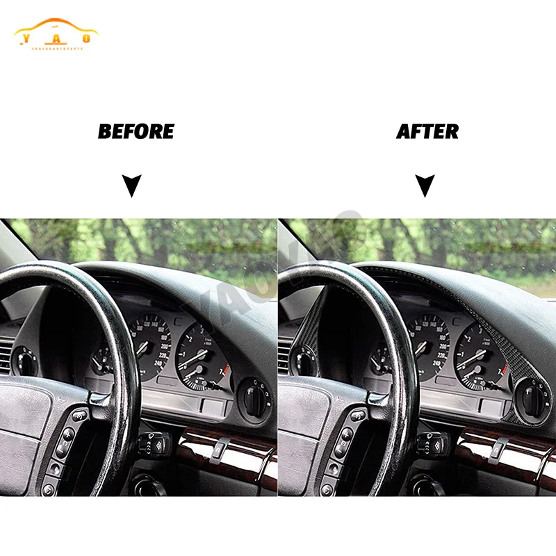 Carbon Fiber Speedometer Instrument Panel Trim Sticker For BMW 7 Series E38 740iL 1995-2001 Car Interior Accessories