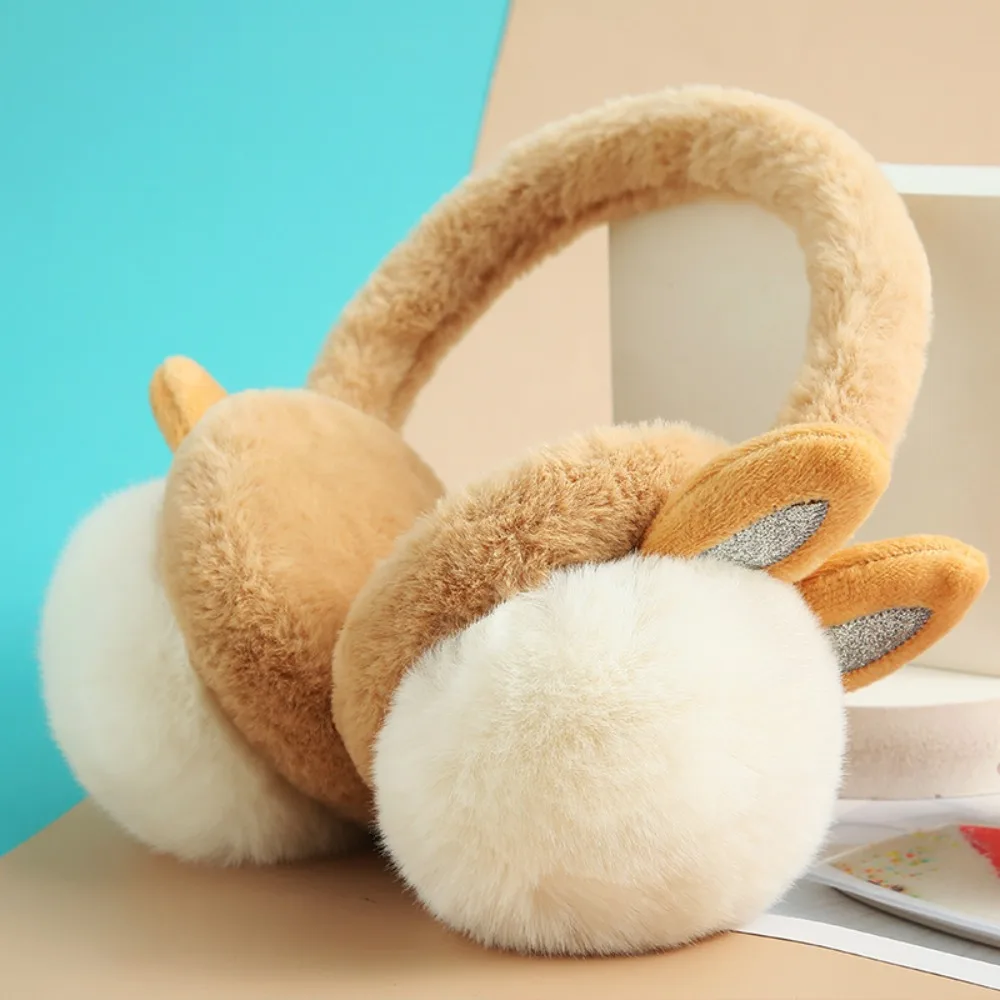 

Comfortable Faux Fur Rabbit Ear Earmuffs Cartoon Thicken Winter Ear Cover Thermal Windproof Plush Earflap Men