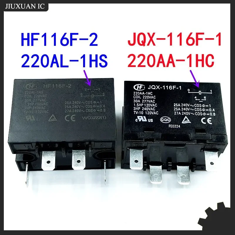 

1pcs/lot 100% original genuine:HF116F-2 220AL-1HS 220VAC JQX-116F-1 220AA-1HC