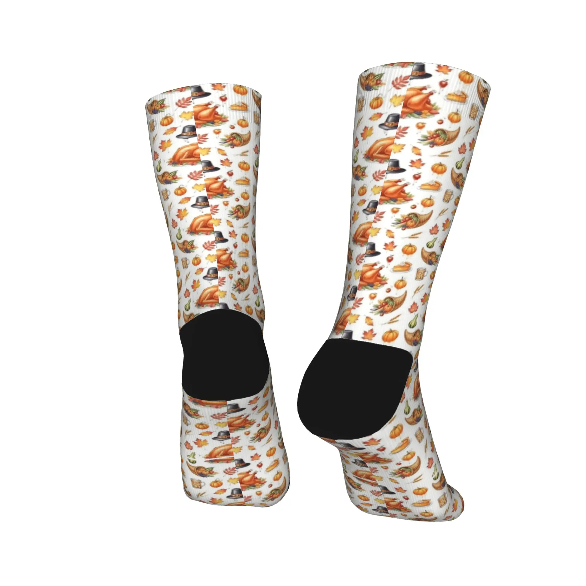 感謝祭のディナーストッキング面白い靴下ユニセックス男性ソフト通気性靴下秋スケートボードプリント滑り止め靴下ギフトアイデア