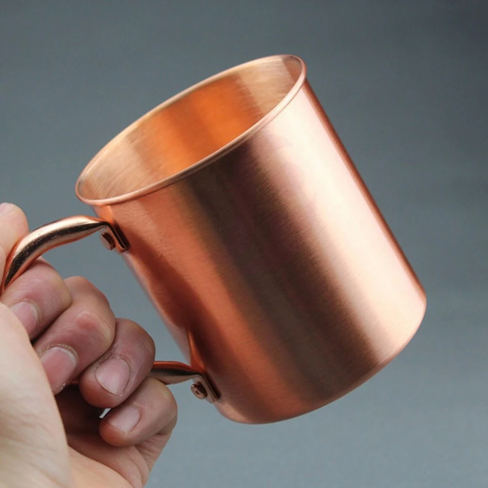 450ML Copper Mug Water Cup Cup Straight Body Curling Cup Bar Cocktail Glass Beer Mug