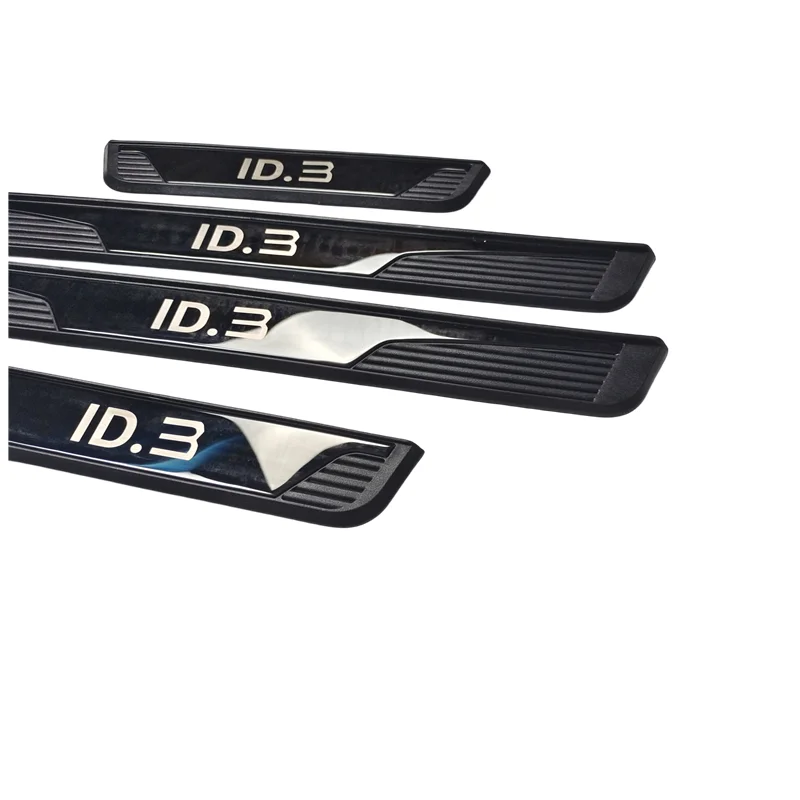 4PCS ABS Stainless Steel For 2020-2023 Volkswagen VW ID.3 Car Rear Back Door Sill Pedals Scuff Plate Decoration Cover