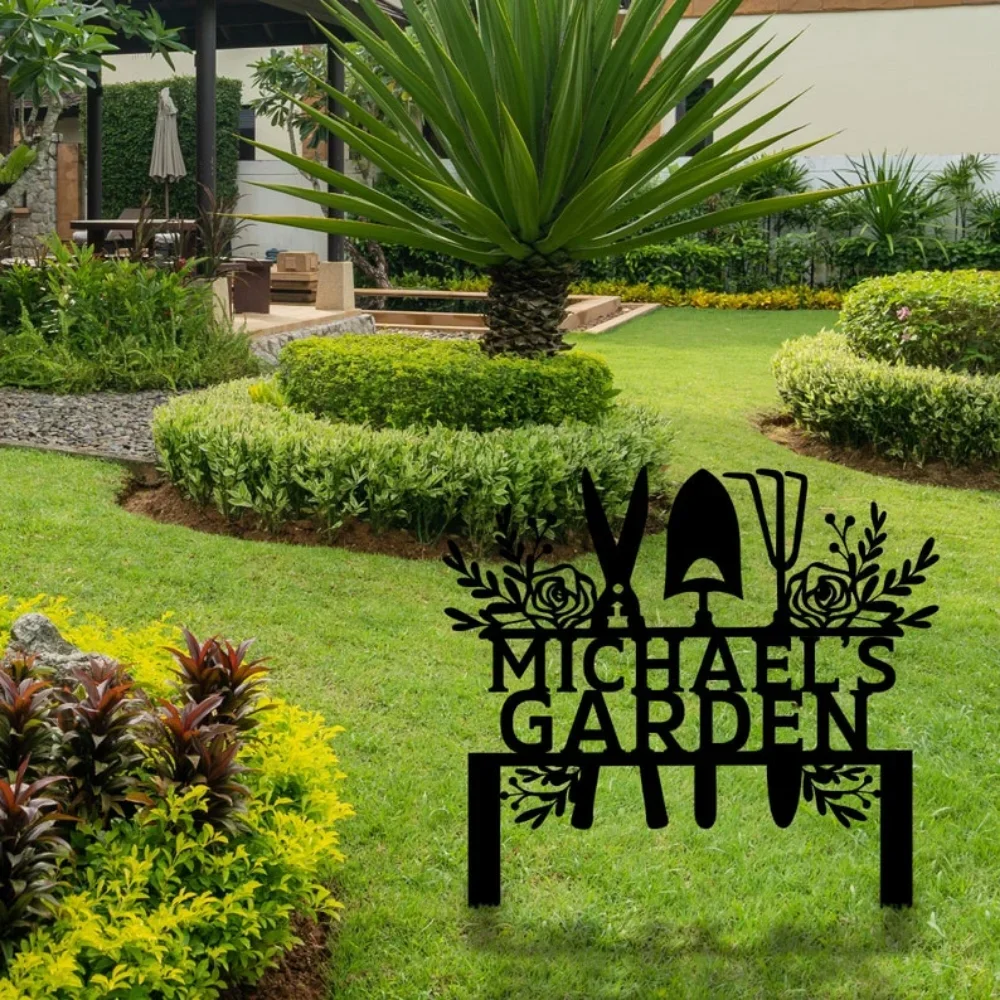 

Custom Metal Tools Sign with Stakes Personalized Name Yard Art New Gift Decorations Decor decoration living room