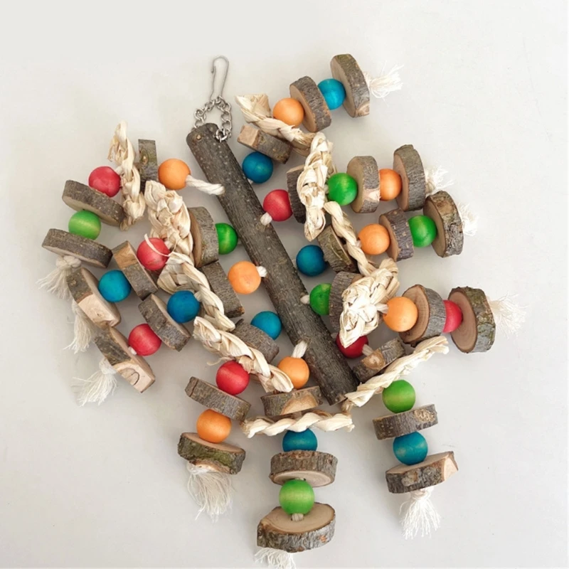 Y166 Colorful Beads Bird Beak Grinding Toy Promotes Beak Health and Long Periods Entertainment Suitable for Bird Training