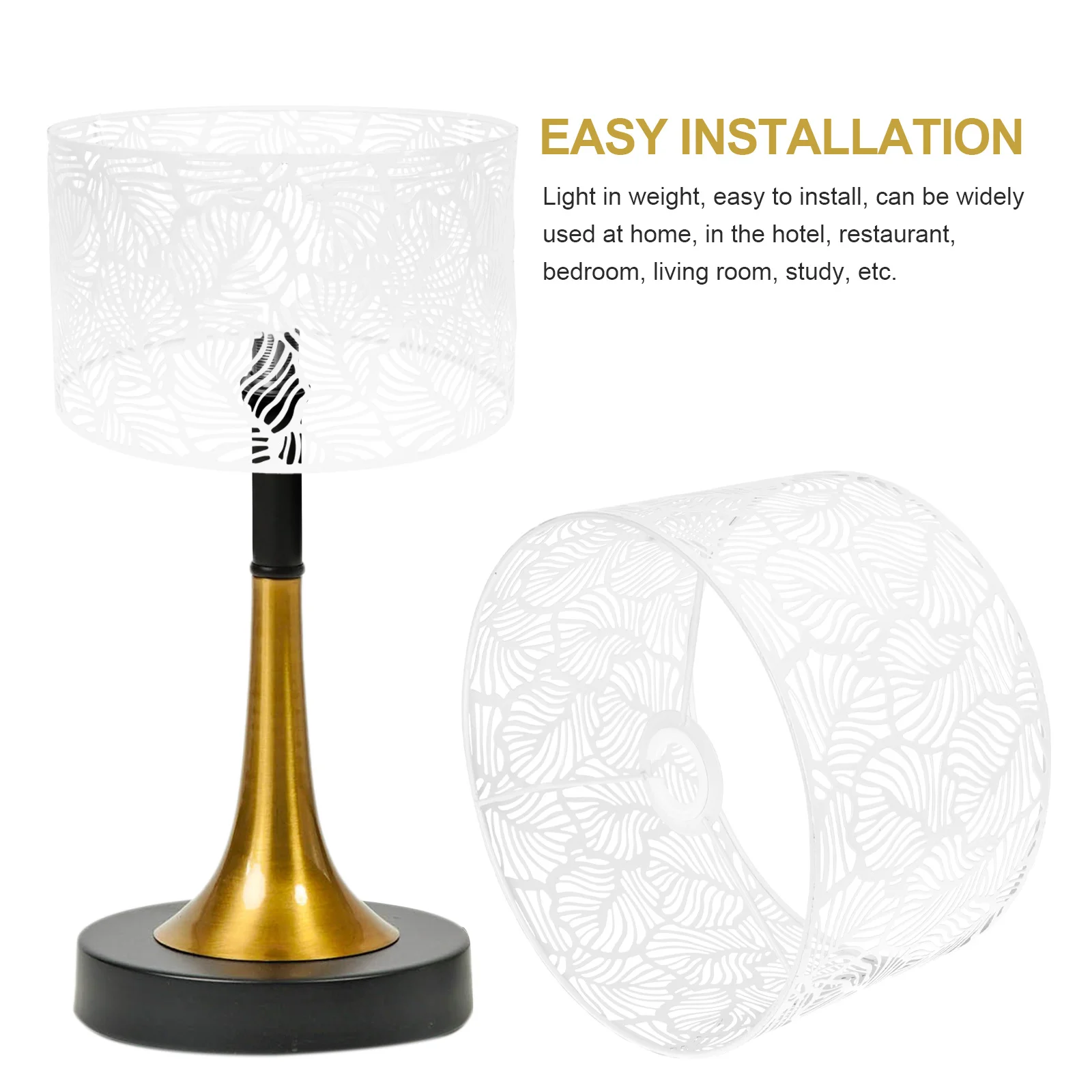 

Metal Lampshade Hollow-Out Carving Cylinder Lamp Shade Light Cover Decorative Lamp Cover for Home Restaurant Hotel Modern Style