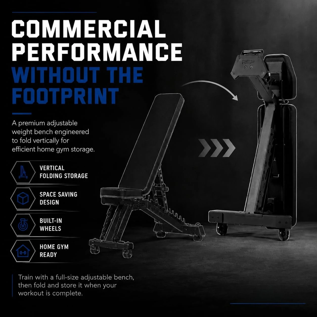Nighthawk Adjustable Weight Bench | Home Gym Incline Decline Flat Workout Bench | Heavy Duty Fitness and Strength, Customized