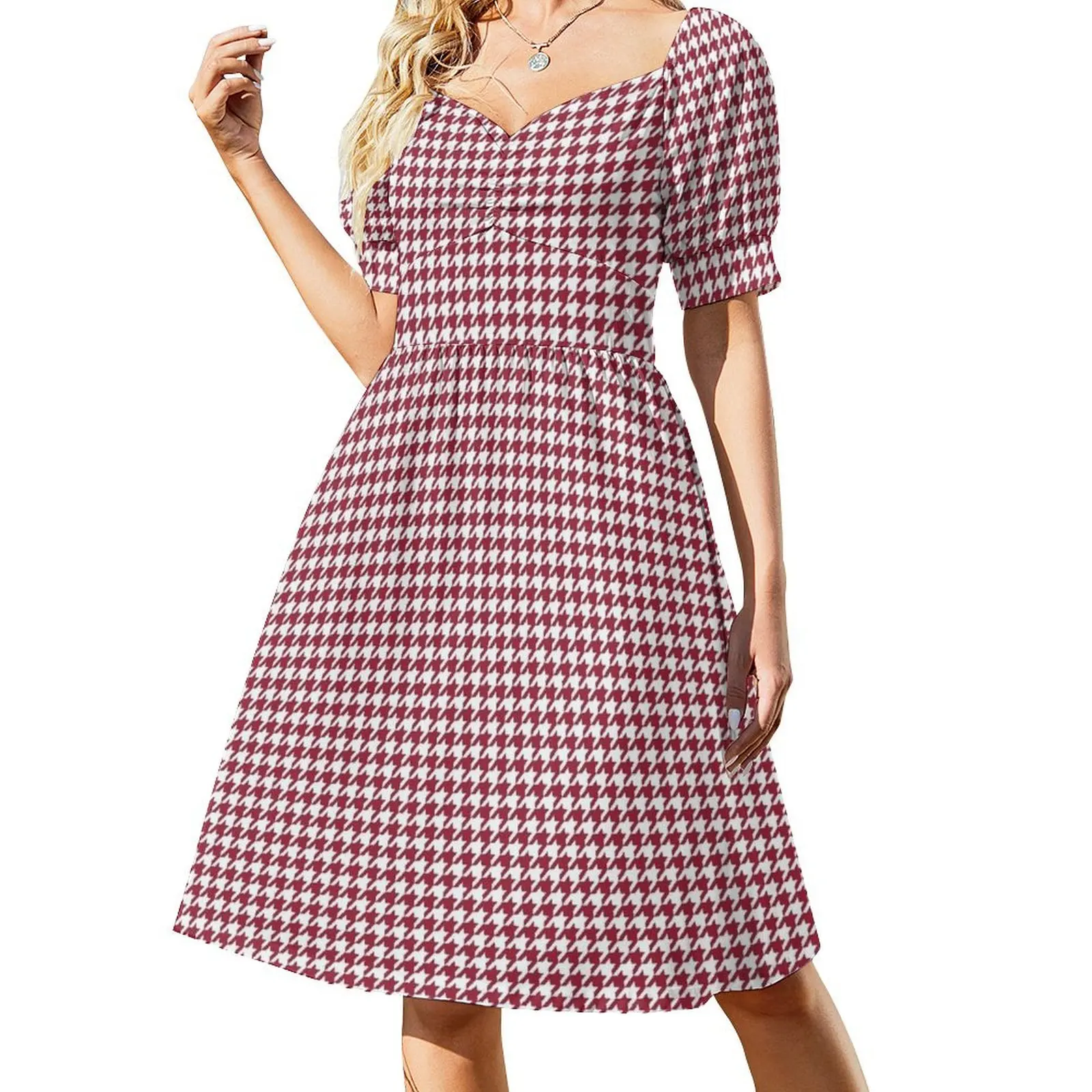 

Houndstooth Football Dress 3 Short Sleeved Dress dresses for women cute dress women's elegant loose dresses