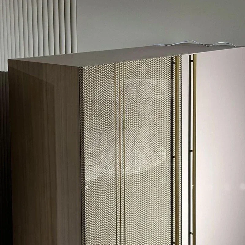 Italian simple stainless steel side cabinet model room hotel restaurant wine cabinet