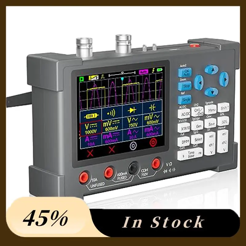 2025 Trend1set 2-قناة راسم الذبذبات المحمول 120Mhz عرض النطاق الترددي 500Msa/S + جهاز اختبار رقمي متعدد المدى التلقائي 3 في 1