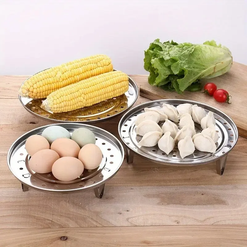 Round Steam Tray for Pressure Cookers Instant Pots and Stockpots Insert for Steaming Vegetables Kitchen Cookware Accessory