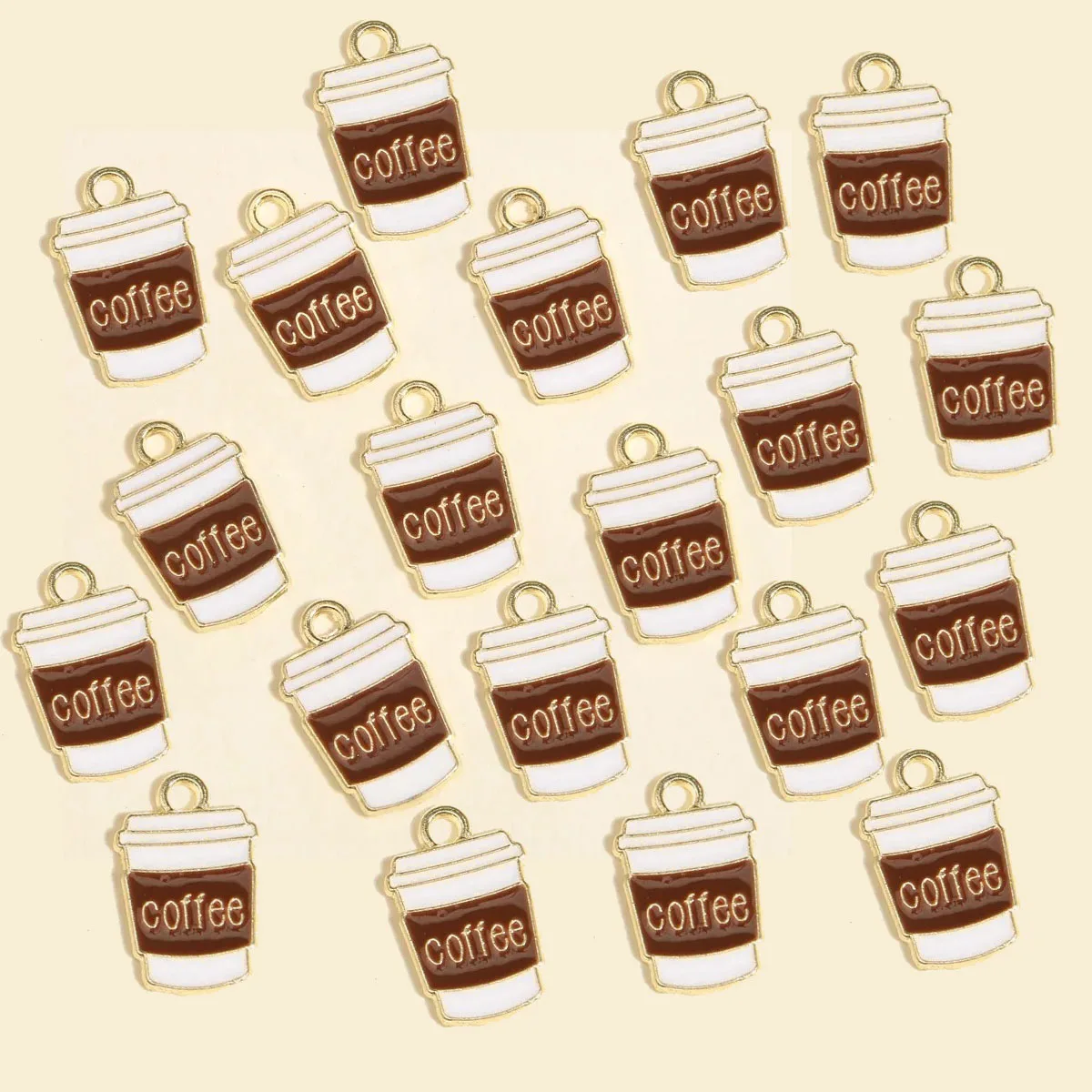 20 stücke Emaille Kaffeetasse Charms Vergoldet Cartoon Pin Kaffee leben liebhaber Anhänger Für Die Herstellung Von Schmuck Kreative Geschenk