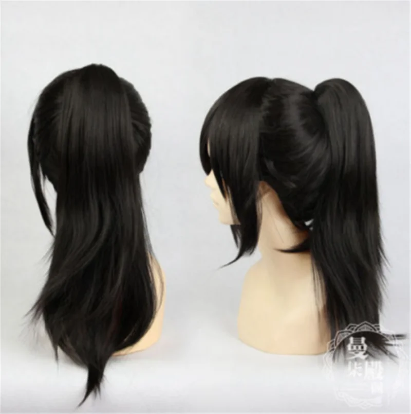 Party Straight Ponytail Black Women Wigs