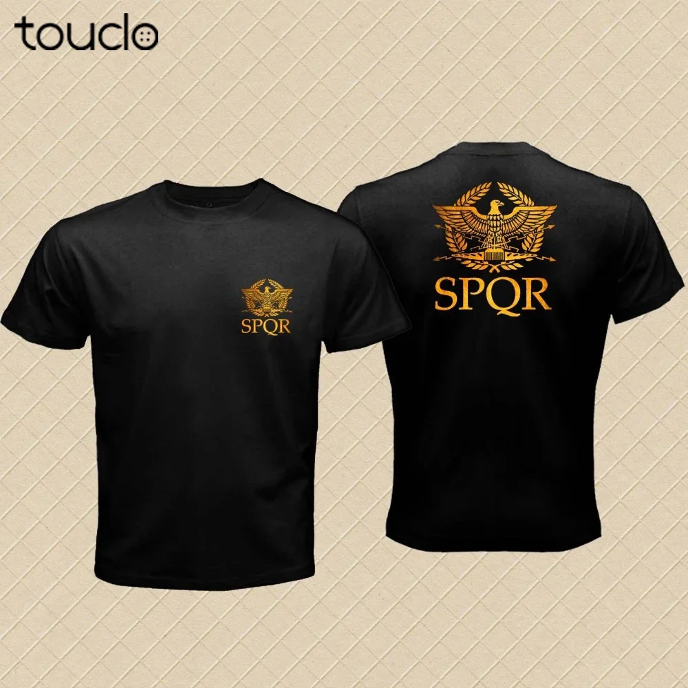 New 100% Cotton Men Senatus Populus Que Romanus Spqr Gold Eagle Rome Logo Retro Brand Clothing Shirt Women Shirts