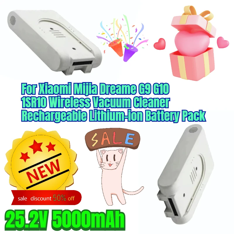 

For Xiaomi Mijia Dreame G9 G10 1SR10 Wireless Vacuum Cleaner Rechargeable Lithium-ion Battery Pack 25.2V 5000mAh