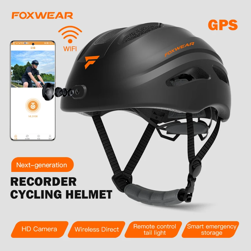 Waterproof Cycling Smart Helmet with Wifi Camera Warning Tail Light  Safety Caps for Electric Bike Scooter Skateboard Men Women