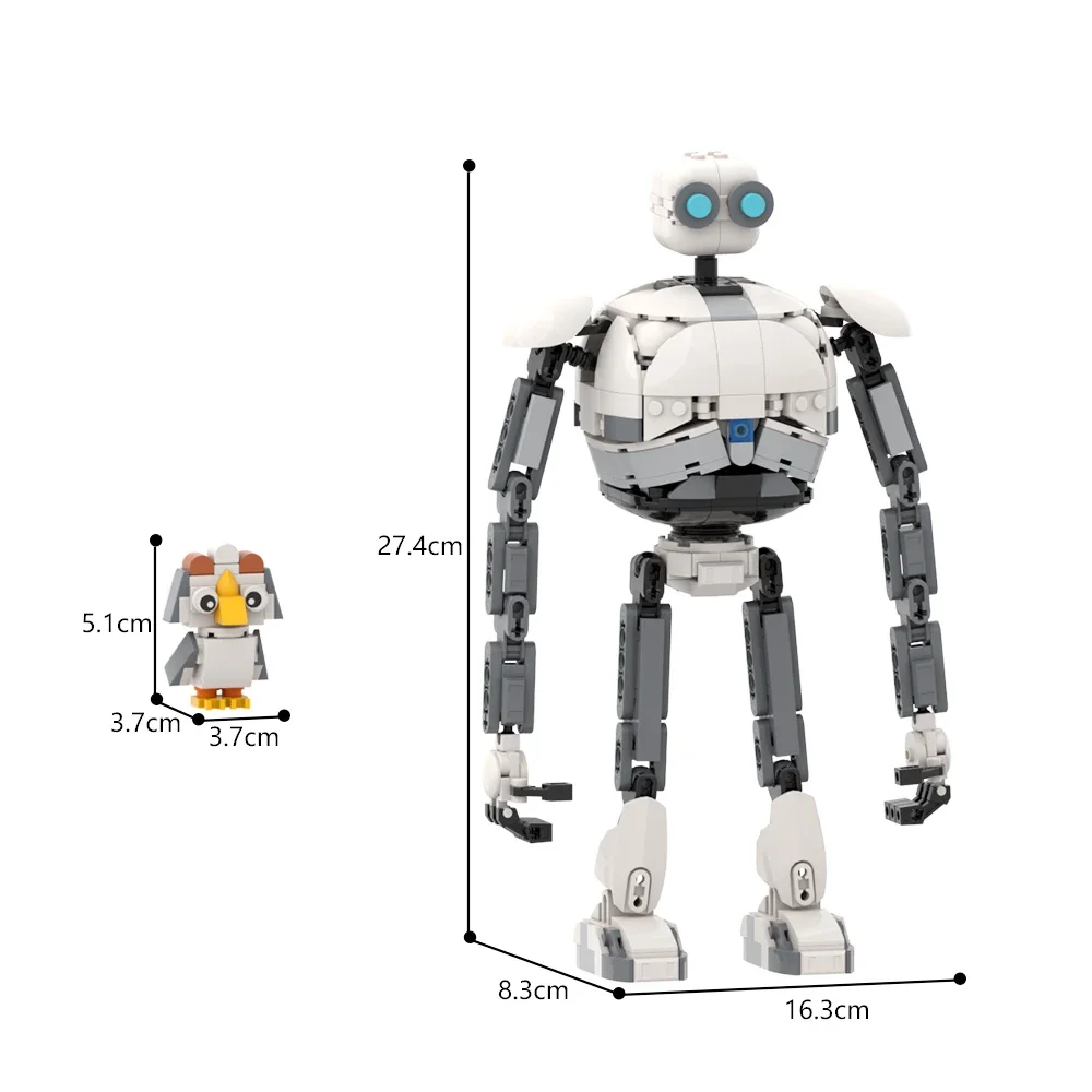 MOC-Robot de construction des nuits pour enfant, ensemble de figurines du film Roz et Brightbill Brick nights, modèle Mecha, jouet, cadeaux, 622 pièces