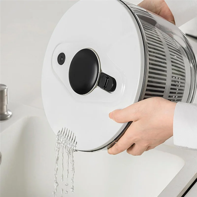 

ABLJ Vegetable Dryer Spinner, Manual Quick Drainage Salad Spinner, Lettuces& Fruit Dryer 3L Capacity