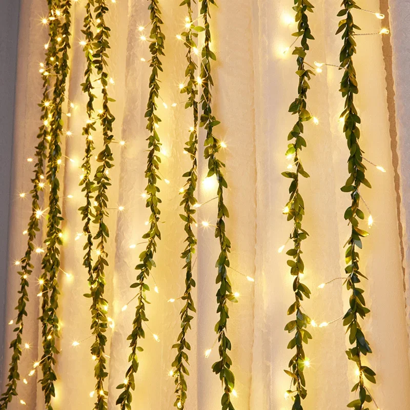 Guirxiété lumineuse dégradée de fleurs artificielles, décoration d'arbre de Noël, lampe de rideau de chambre extérieure, fête de mariage, décor de jardin