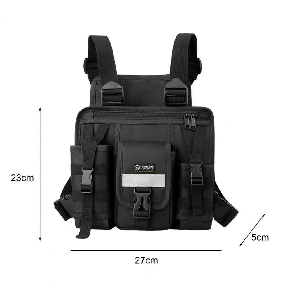 Unisex Chest Pack Multi Pockets Large Capacity ID Credit Card Phone Storage Cargo Bag Outdoor Camping Chest Bag