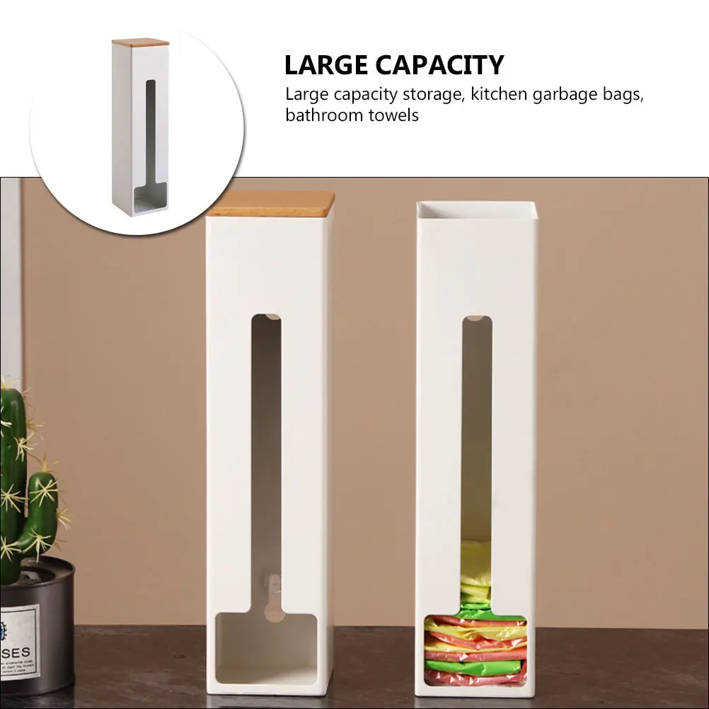 

1Pcs Iron Art Covered Storage Box Multi-Function Hanging Rack Kitchen Plastic Bag Holder Fridge Side Storage Shelf Sundries