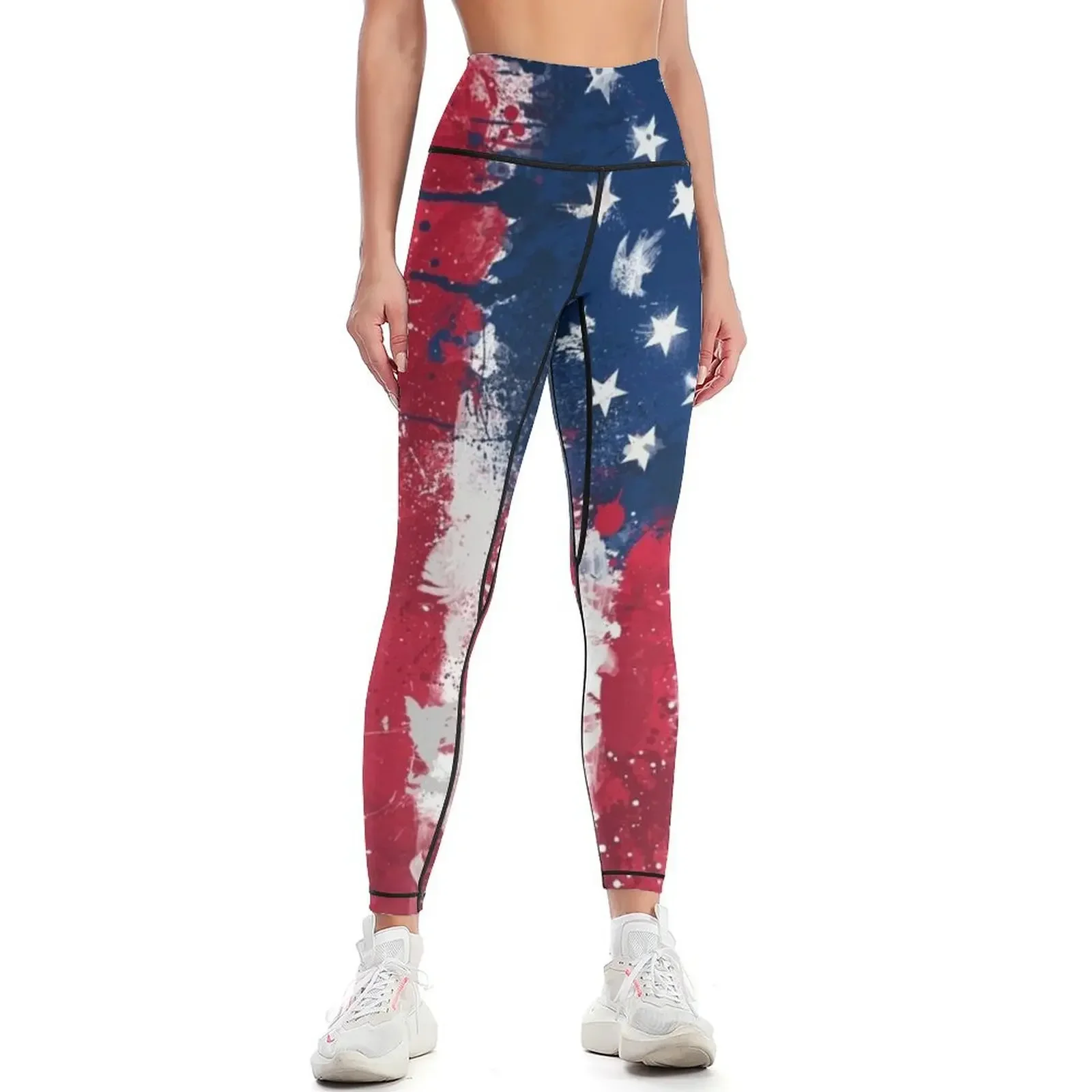 

American Flag - Grunge Leggings leggins push up woman sport pants Women's gym sports woman gym Womens Leggings