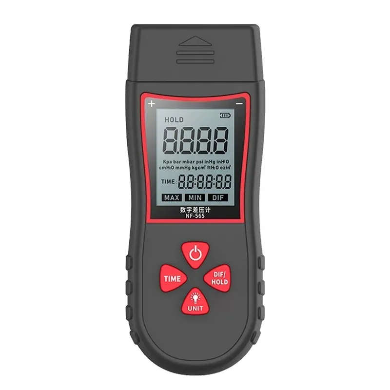 NF-565 Digital Differential Pressure Gauge, Handheld Micro Pressure Gauge, Vacuum Digital Differential Pressure Gauge
