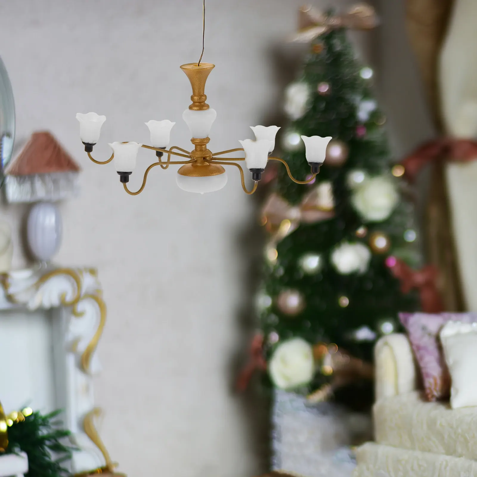 Miniature Ceiling Light for Dollhouse – Tiny Hanging Lamp, Exquisite Mini Room Decor
