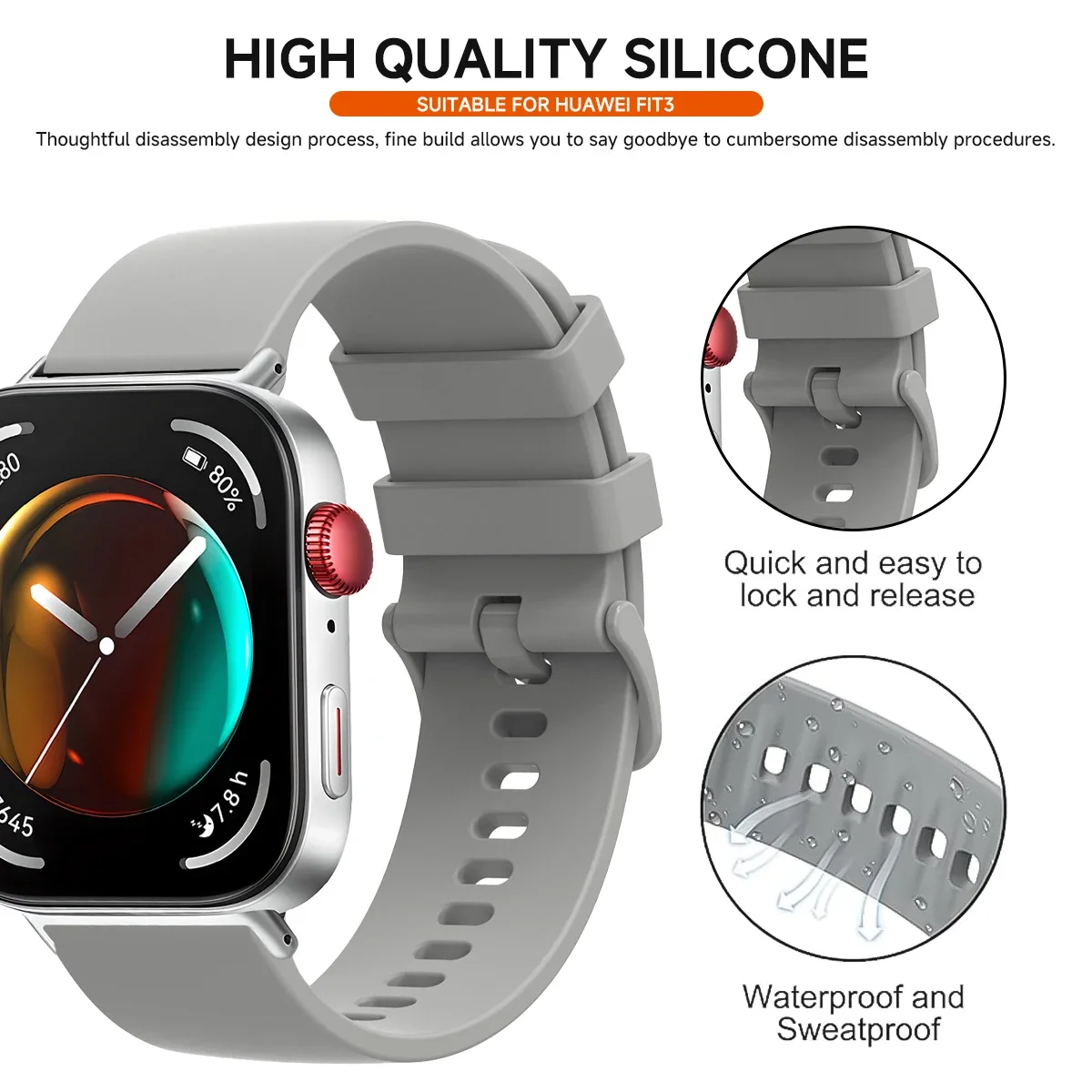 Силиконовый ремешок для Huawei Watch Fit 4/4 Pro/Fit 3, спортивный браслет для Huawei Watch Fit2 Fit1, сменный ремешок для часов, аксессуары ﻿